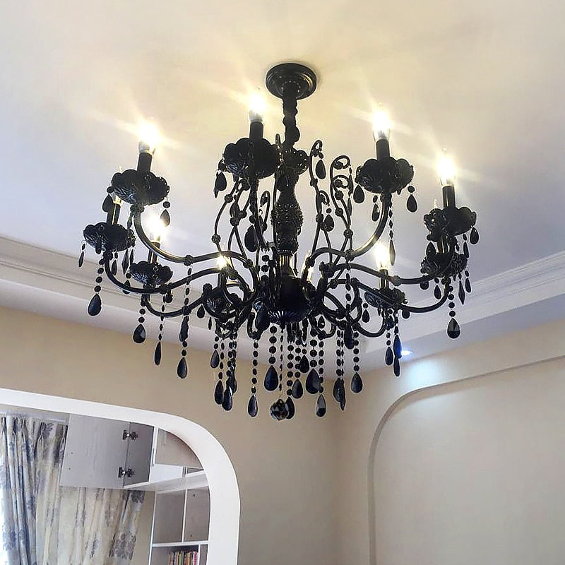 Antique Black Crystal Chandelier