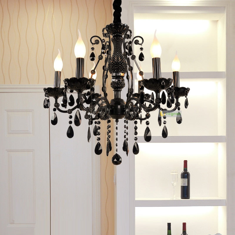 Antique Black Crystal Chandelier