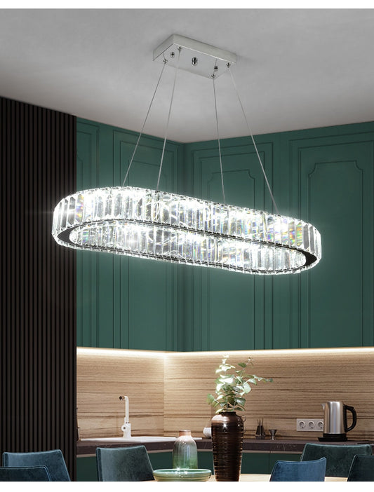 Luxury Crystal Oval Ring Lamp